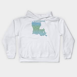 State of Louisiana Colorful Maze Kids Hoodie